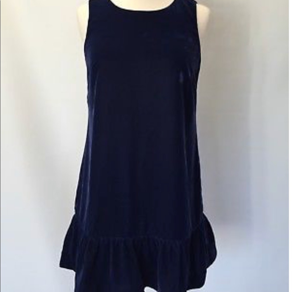 J. Crew velvet ruffle dress